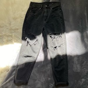 black american eagle mom jeans